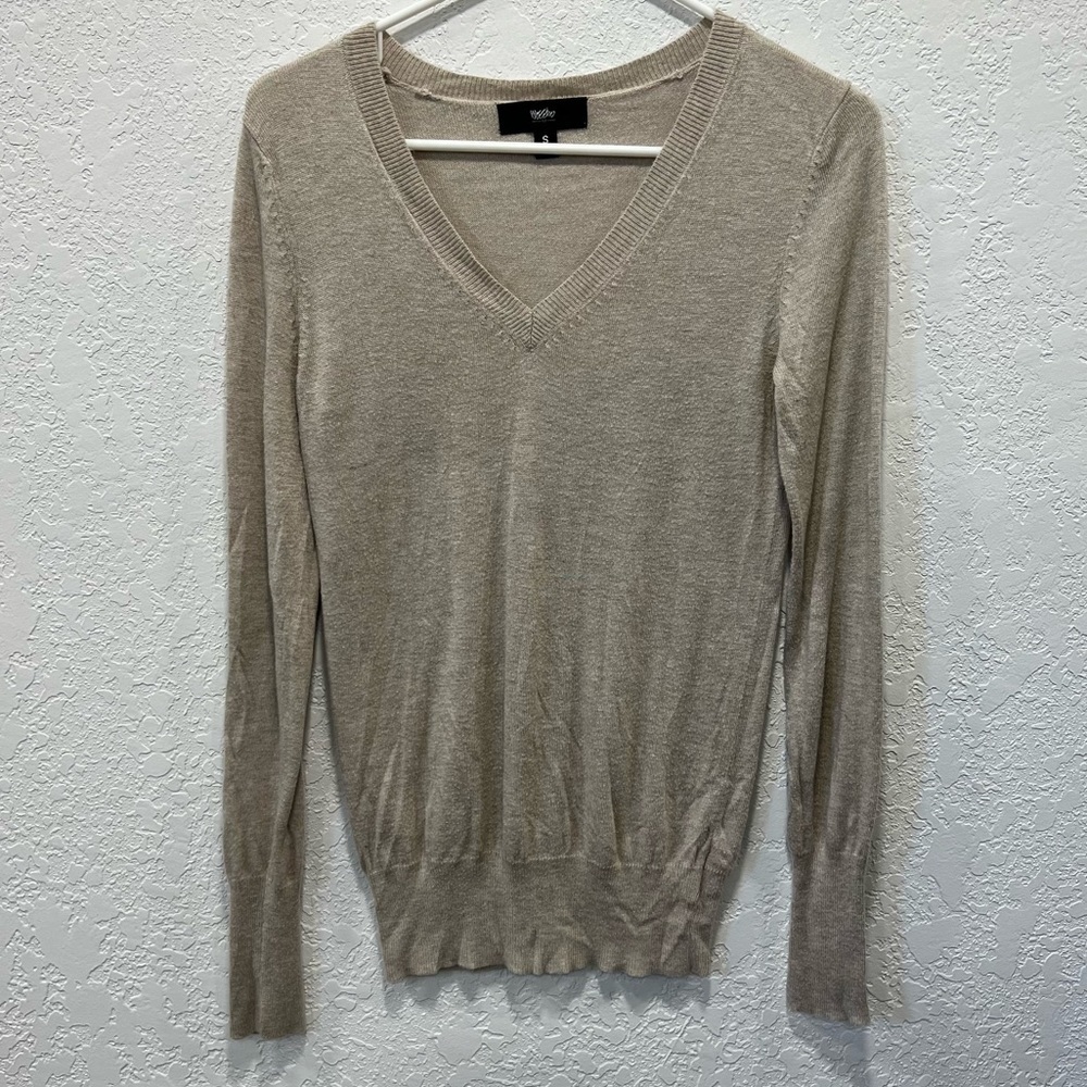 Mossimo Knit Sweater Cream Tan Small